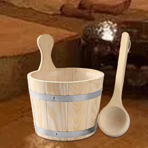 Sauna bucket and ladle - bucket, set