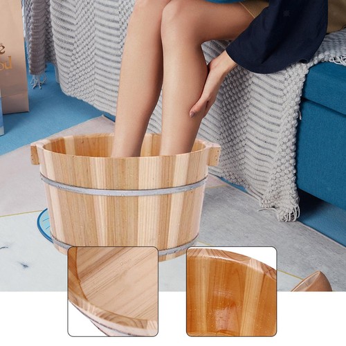 Wood foot bath basin shatter - foot,