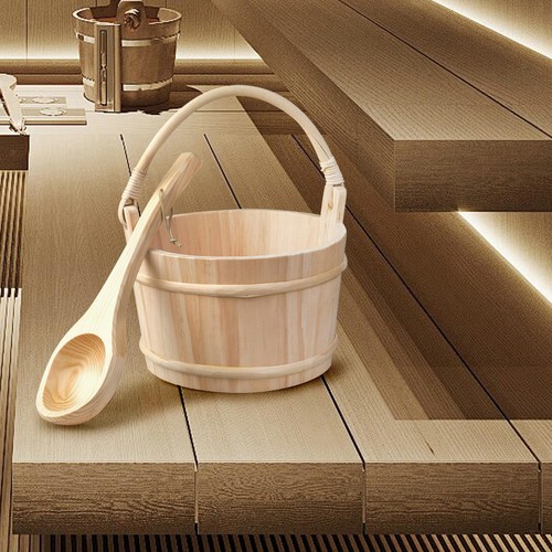 Wooden sauna barrel shower - wooden,