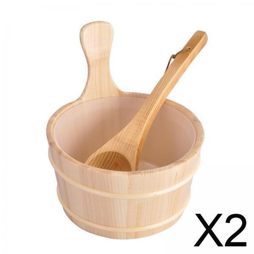 Solid wood bucket with - 2x,