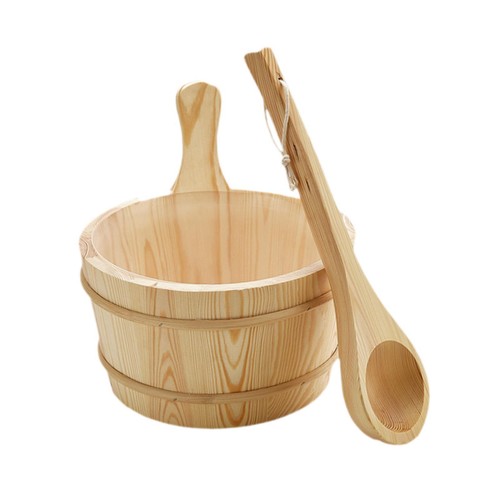 Wood sauna barrel and ladle - 4l,