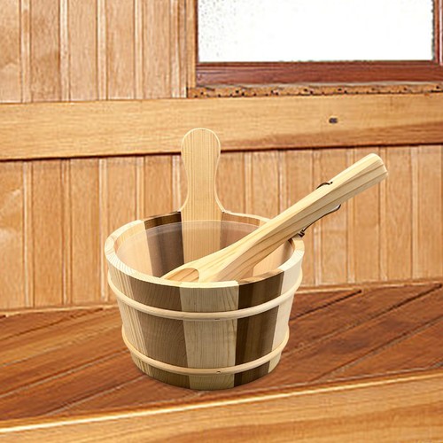 Wood sauna barrel - sauna, ladle