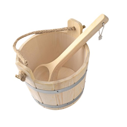 Wooden sauna barrel - barrel, ladle