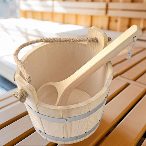 Wooden sauna barrel - sauna, ladle