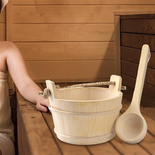 Wooden sauna barrel and ladle - barrel,