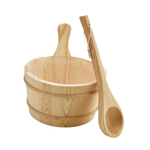 Wood sauna barrel and - sauna, ladle
